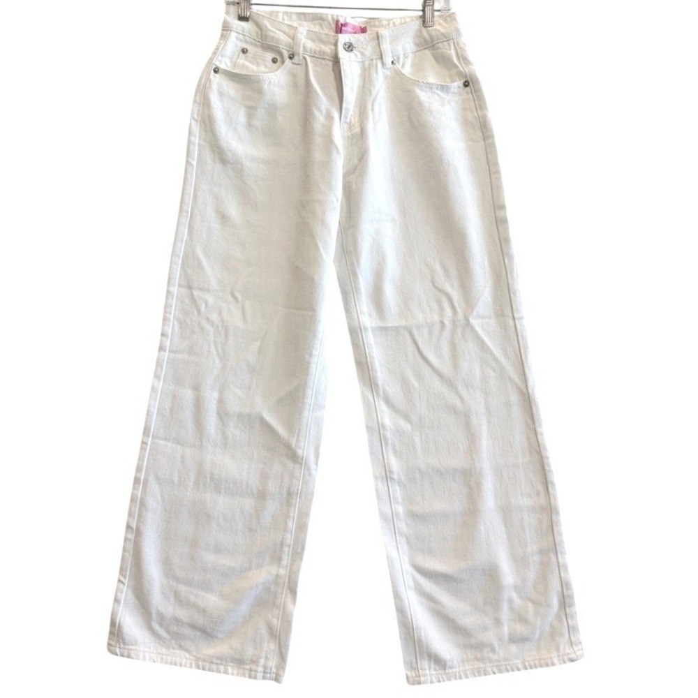 Edikted Jeans Women S White Wide Leg Denim High Rise S15132